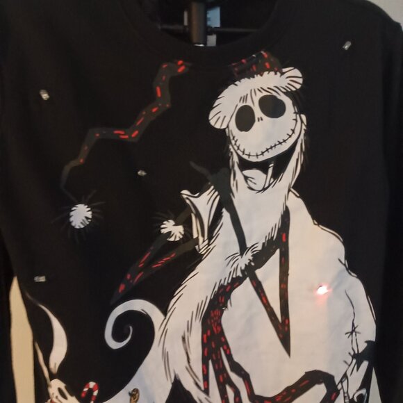 Disney Nightmare Before Christmas Black Light Up Sweatshirt Unisex Size Small S - Picture 7 of 16